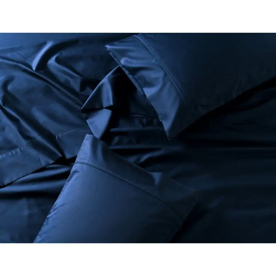 Soho 1000TC Cotton Sheet Set Navy Queen Bed Extra Depth