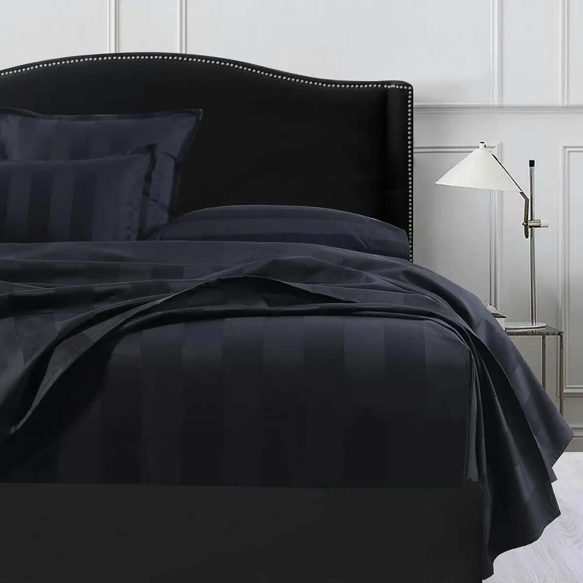 Bespoke 1200TC Sheet Set Black King Bed