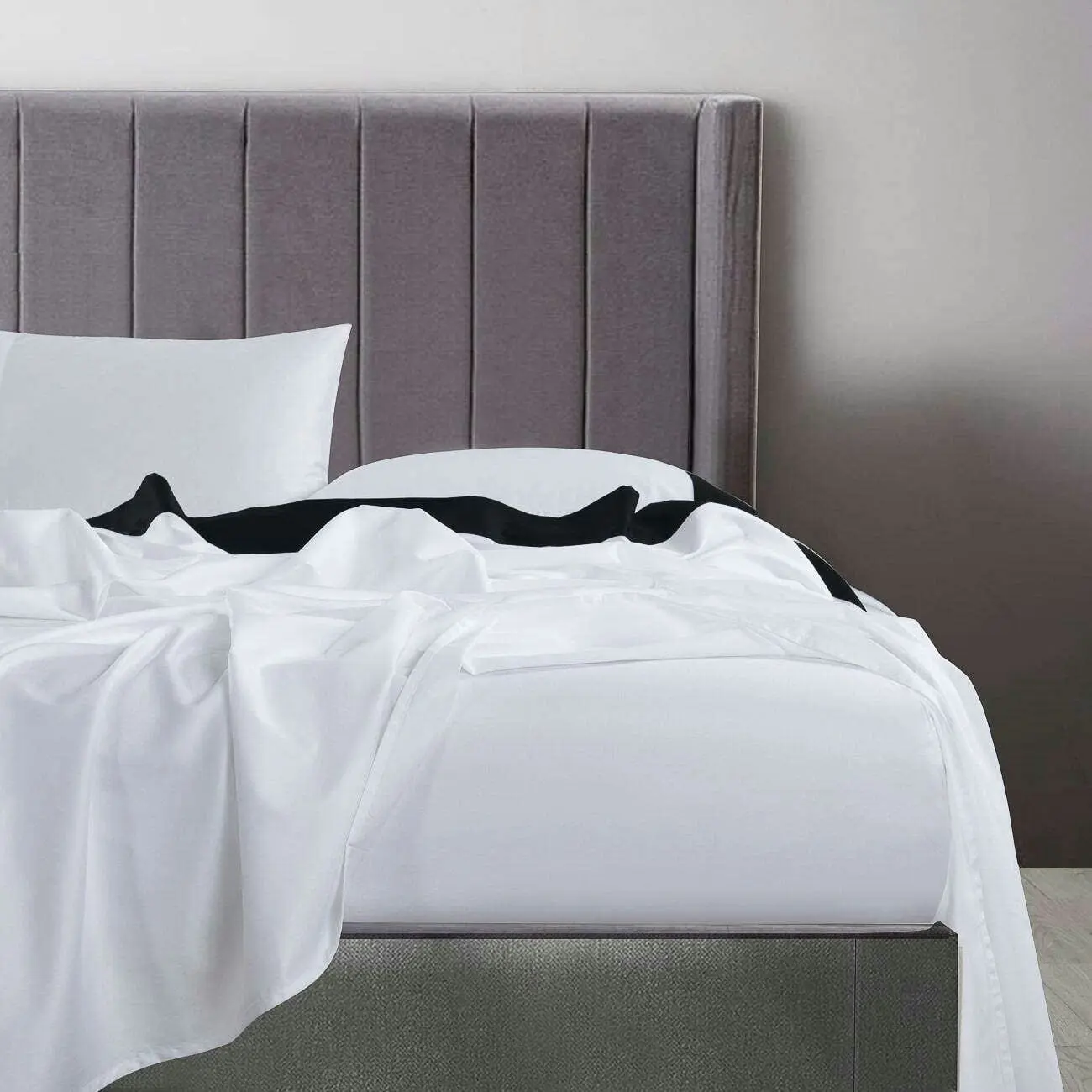 Plaza Black 1000TC Sheet Set Queen Bed