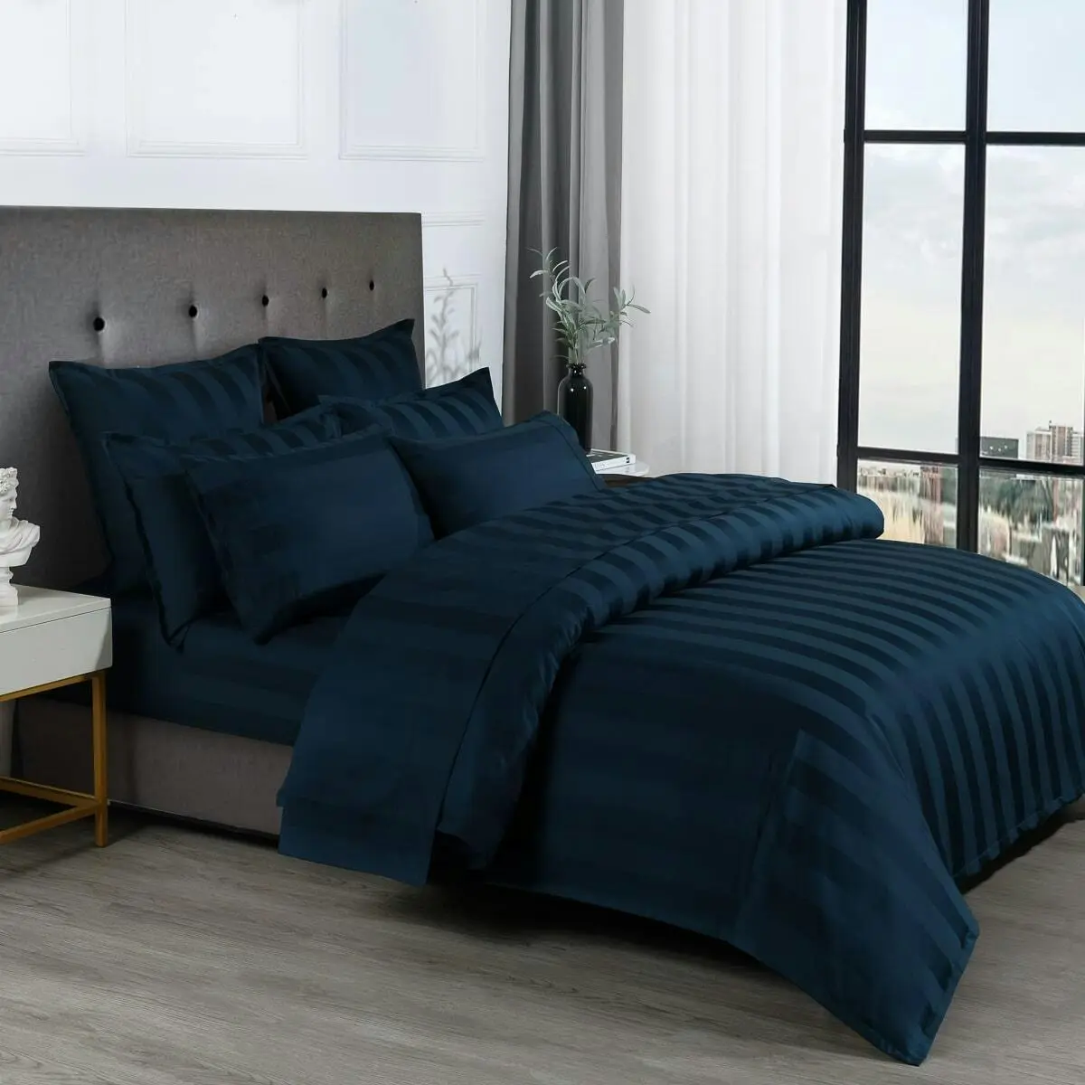 Bespoke 1200TC Sheet Set Navy Queen Bed