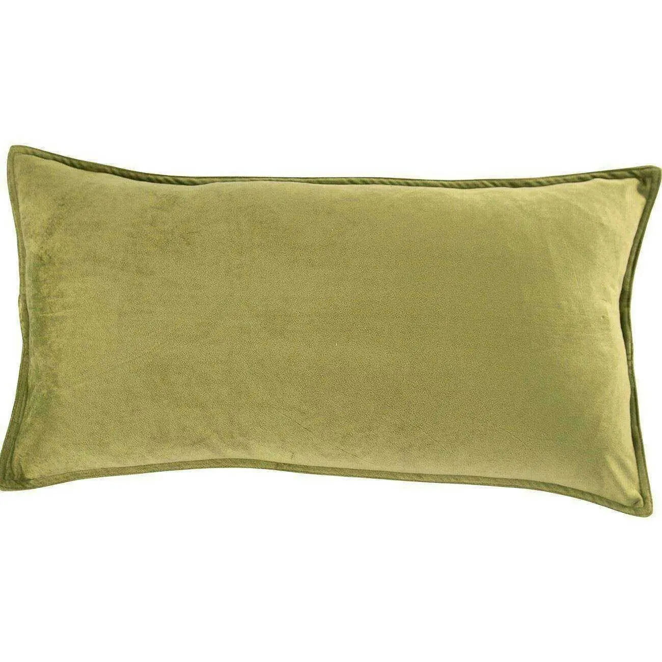 Velvet Cushion Oblong Green