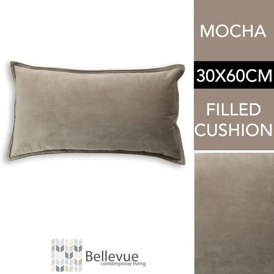 Velvet Cushion Oblong Mocha