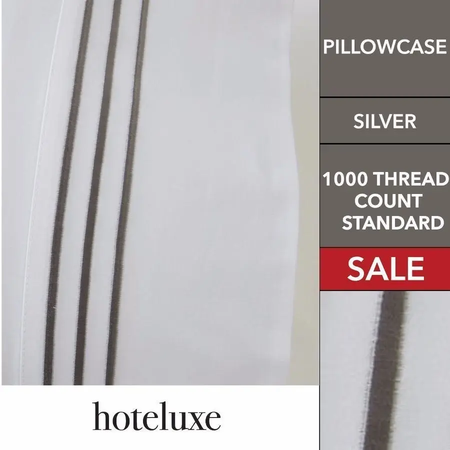 Ritz Standard Pillowcases ( PAIR ) -1000TC Silver