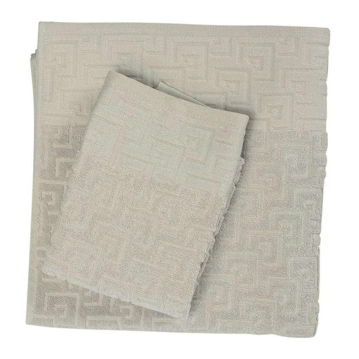 Greek Key Bath Towel Silver