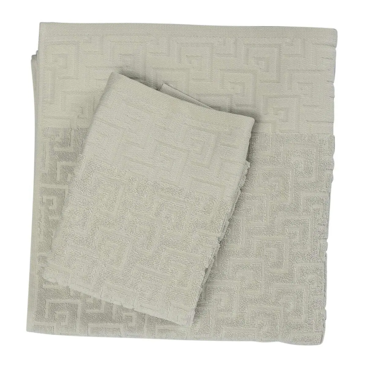 Greek Key Bath Towel Silver