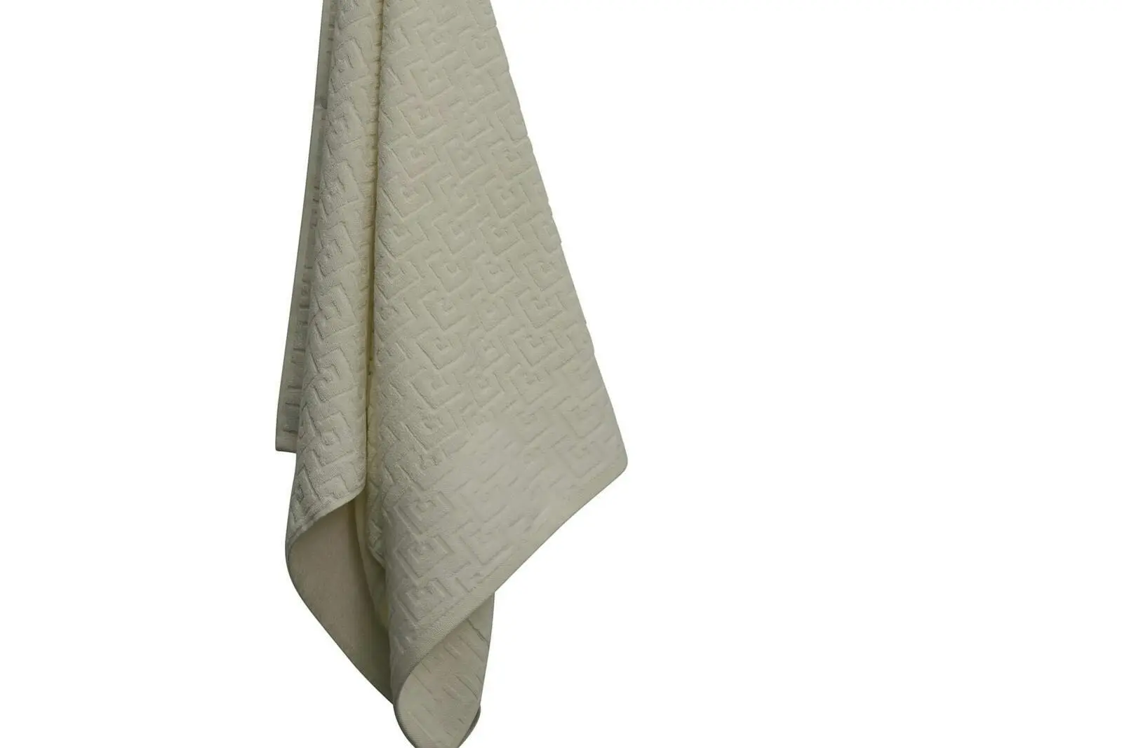 Greek Key Bath Towel Off White