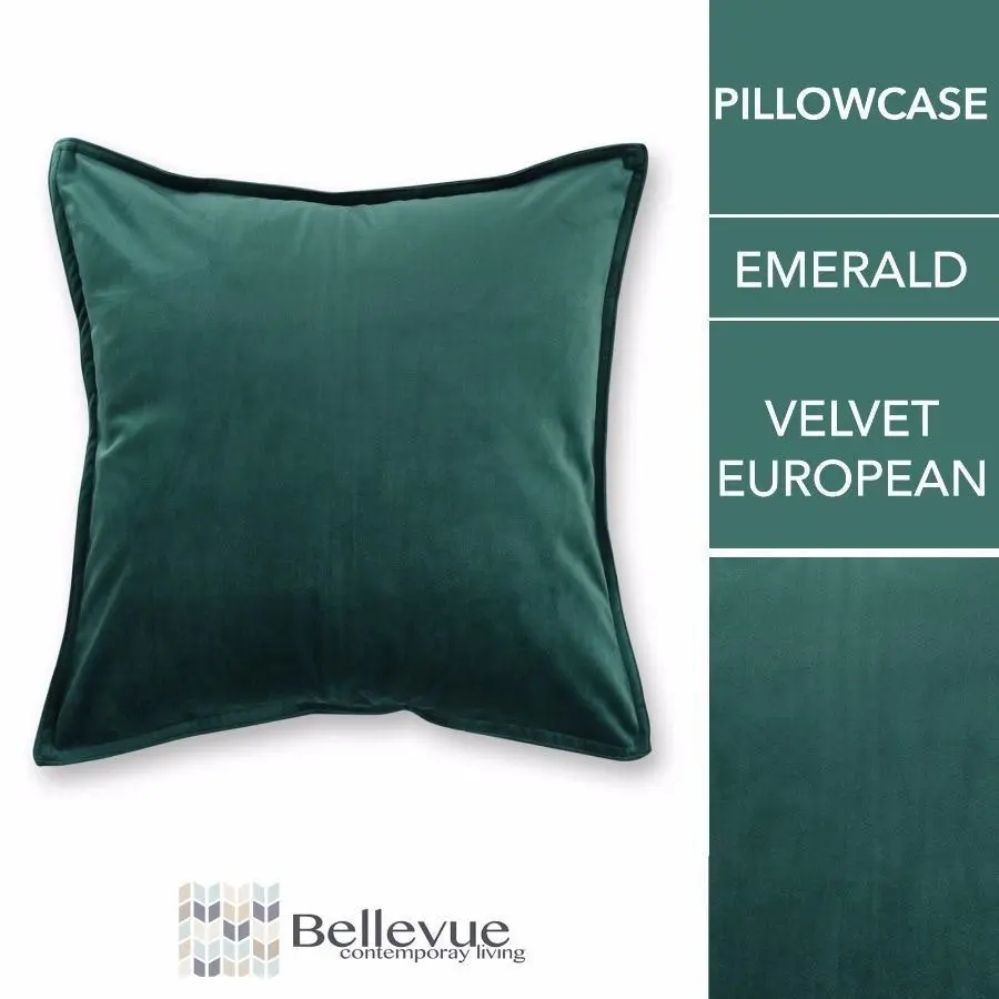 Velvet European Pillowcase Emerald