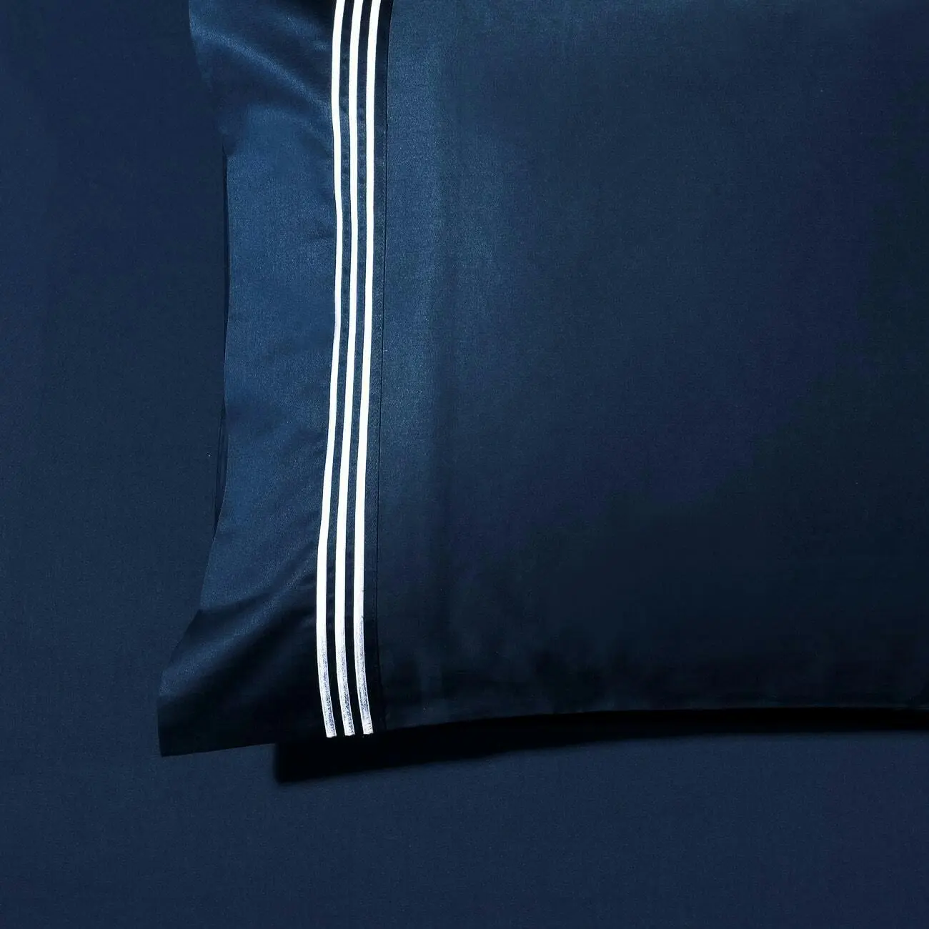 Ritz Embroidered Standard Pillowcases ( PAIR ) -1000TC Navy with White