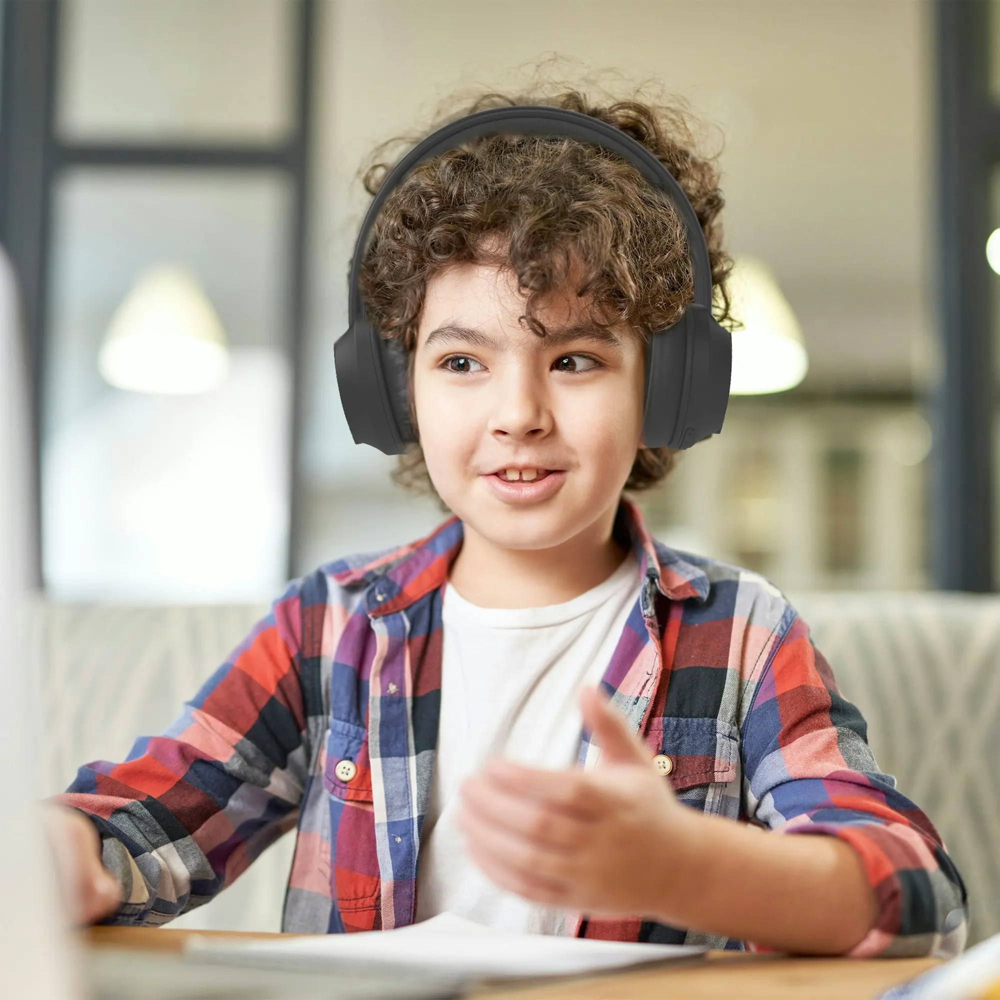 Laser ANC Kids Wireless Headphones - Black | Volume-Limited & Noise-Cancelling