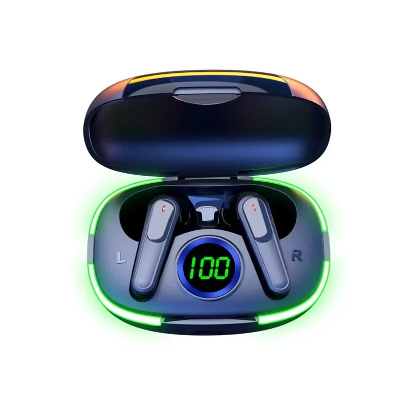 Laser TWS Earbuds with LED Display: True Wireless & Tap Control