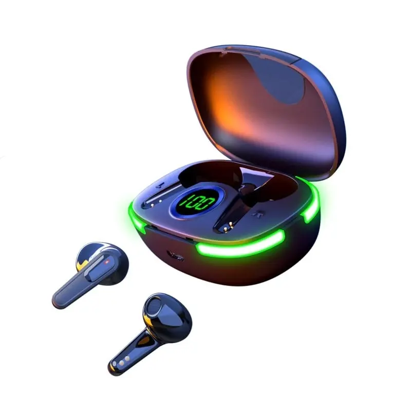 Laser TWS Earbuds with LED Display: True Wireless & Tap Control