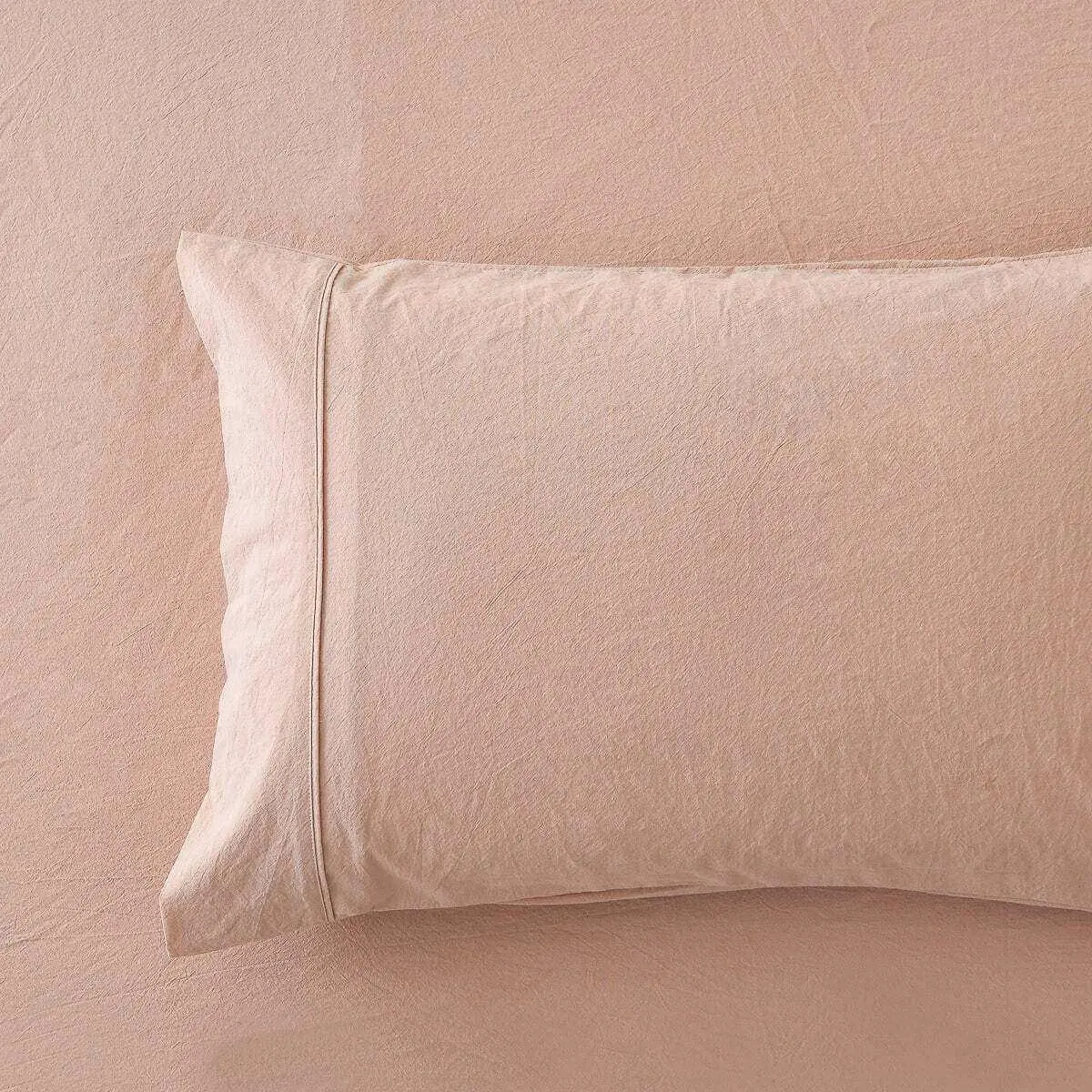 Stone Washed Fitted Sheet Pink