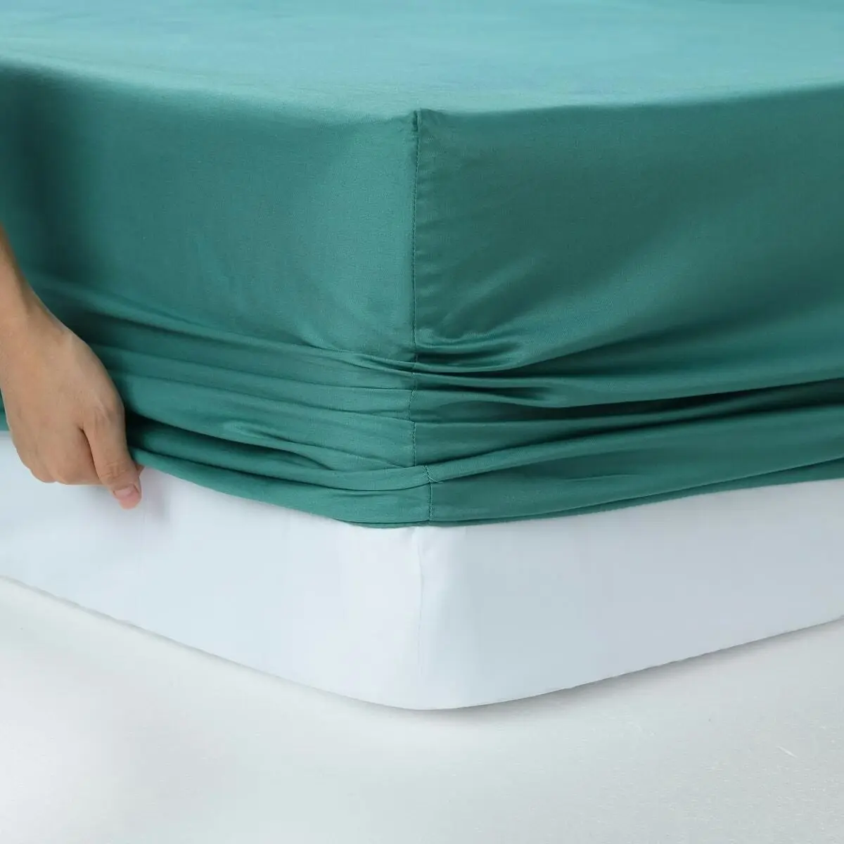 400 Thread Count Fitted Sheet Aqua