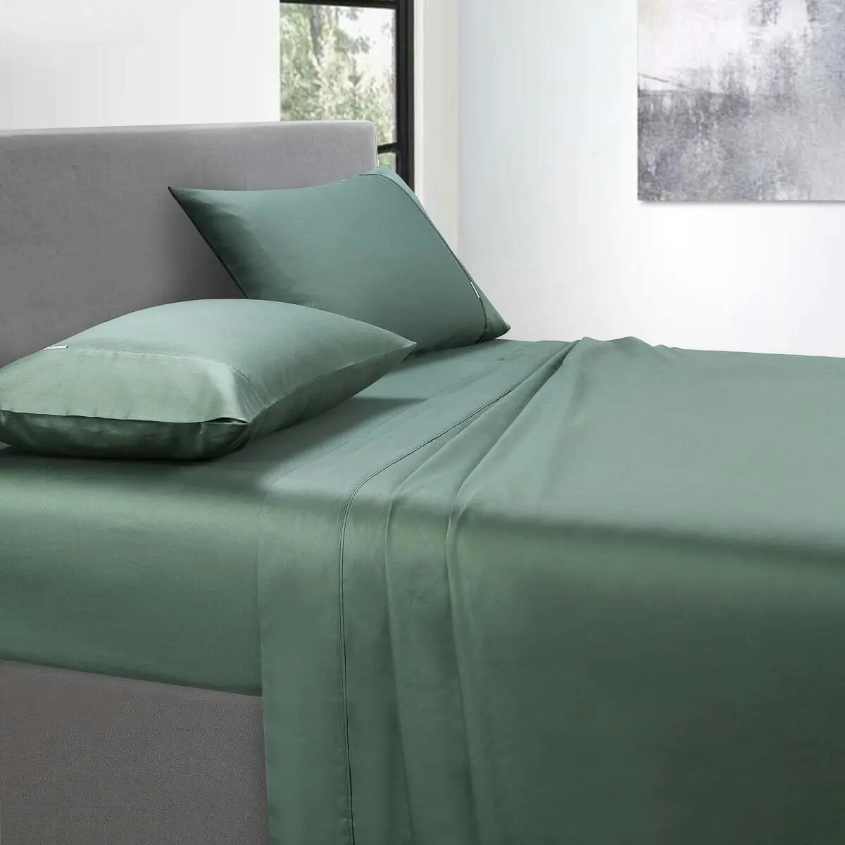 400 Thread Count Fitted Sheet Forest Green