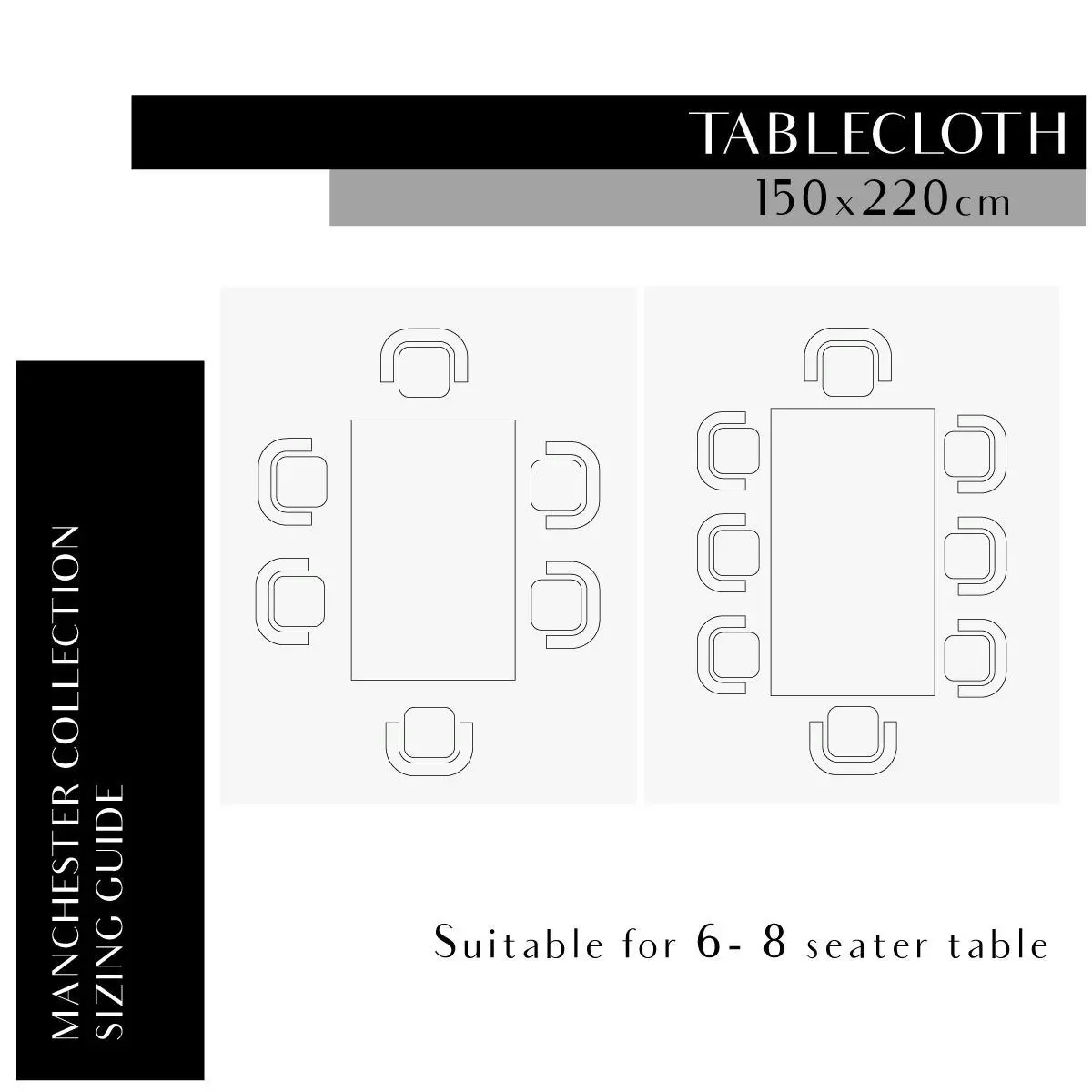 Langham Plain Table Cloth Grey