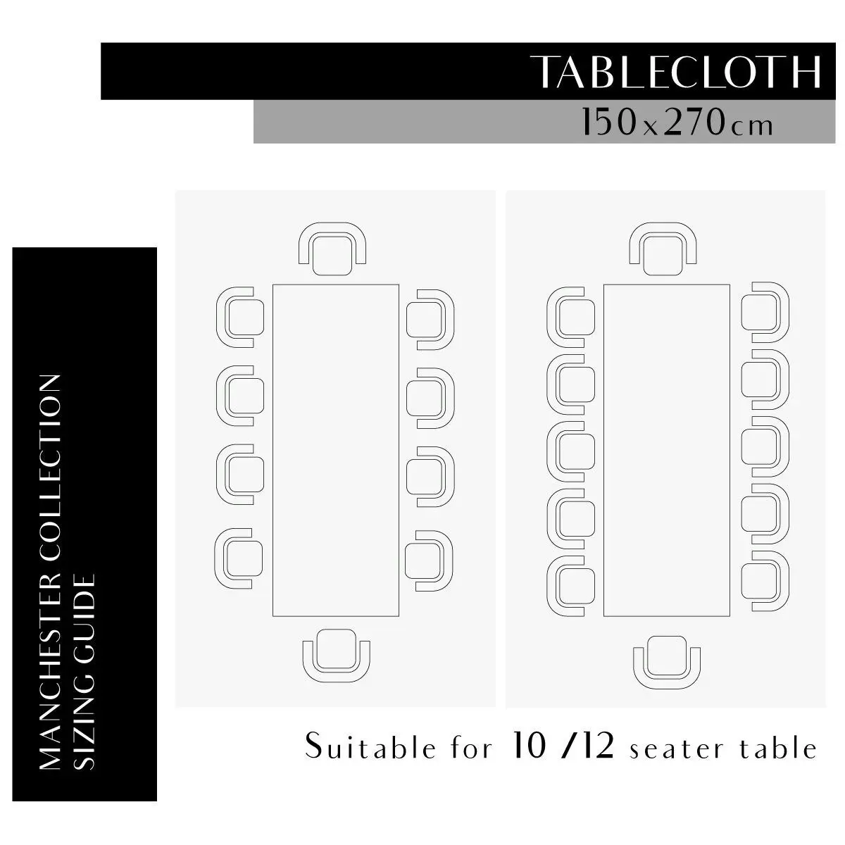 Langham Plain Table Cloth Grey