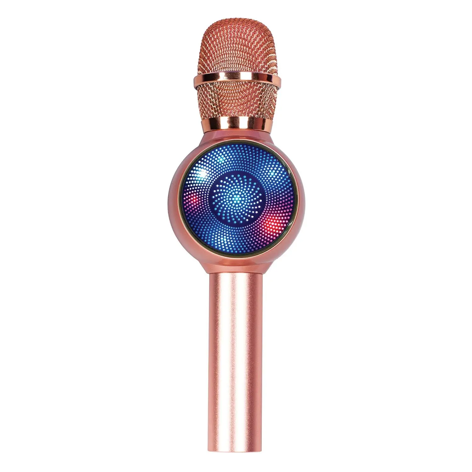 Laser Portable Bluetooth LED Karaoke Microphone Rose Gold