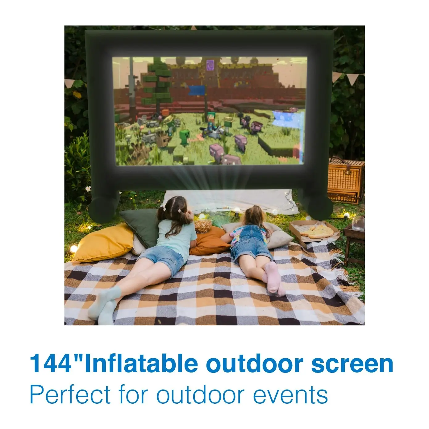 Laser Outdoor Cinema Bundle: Full HD 1080p Projector, 144" Screen & Soundbar