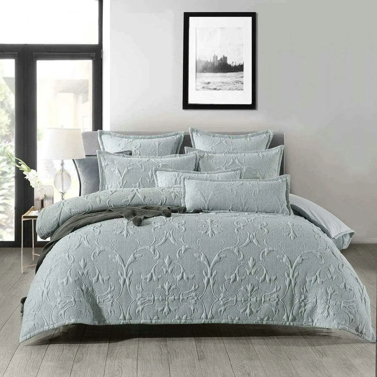 Rachele Grey Quilt Cover Set