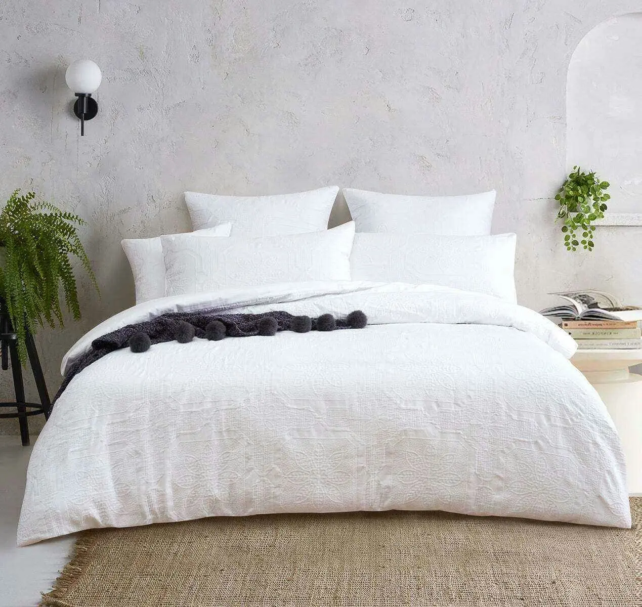 Pierce White Quilt Cover Set