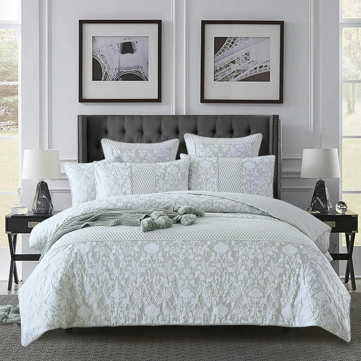 Arden Silver Quilt Cover Set