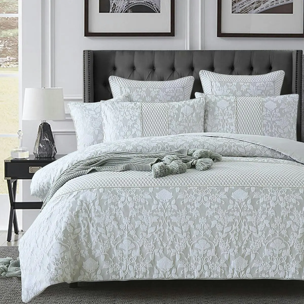 Arden Silver Quilt Cover Set