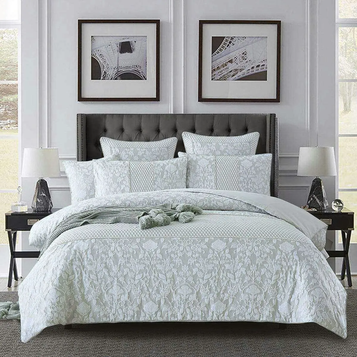 Arden Silver Quilt Cover Set