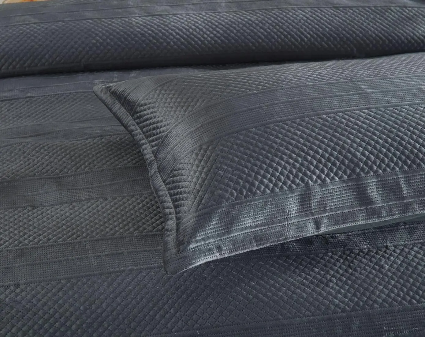 Emma Quilt Cover Set Charcoal