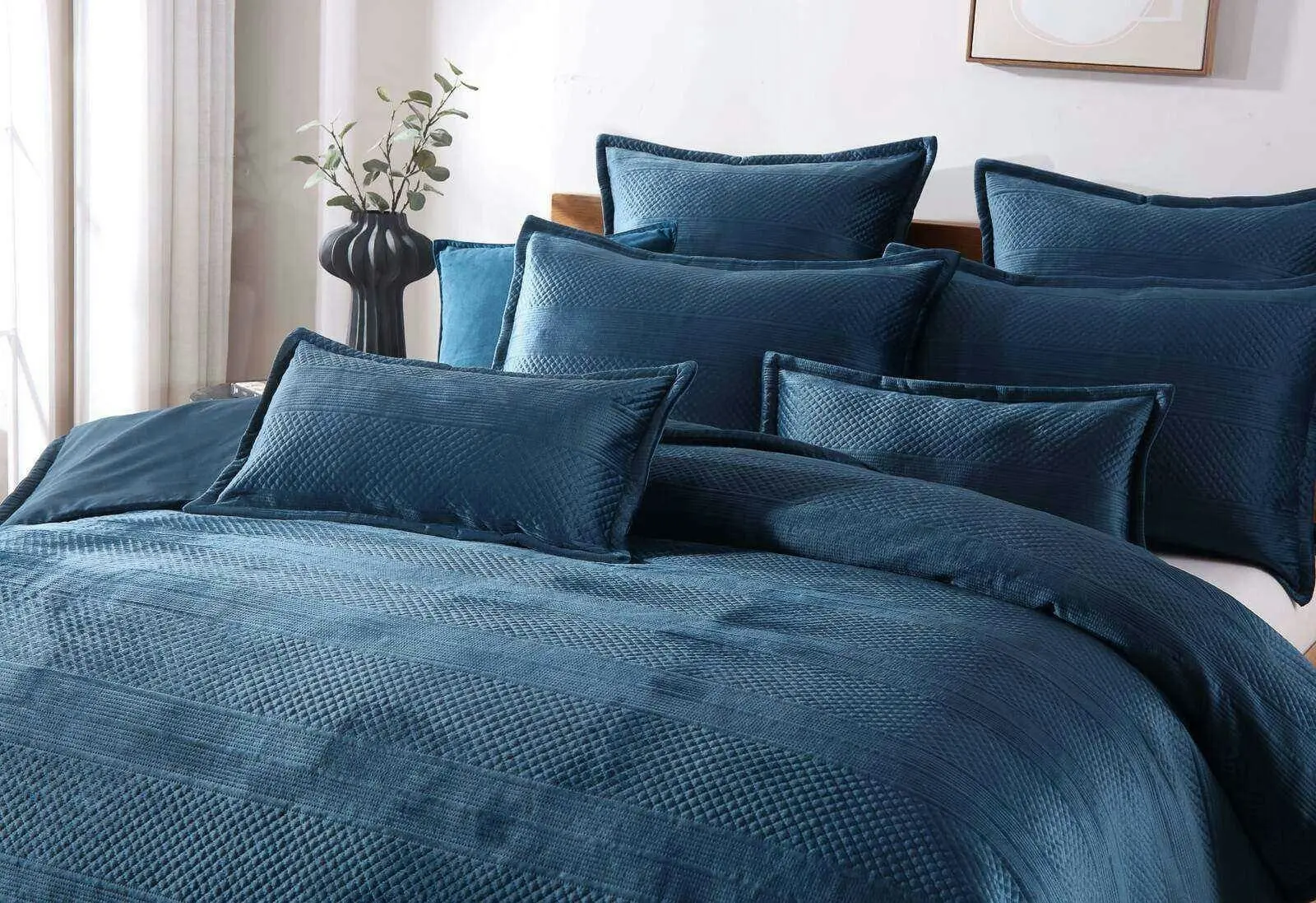 Emma Quilt Cover Set Navy