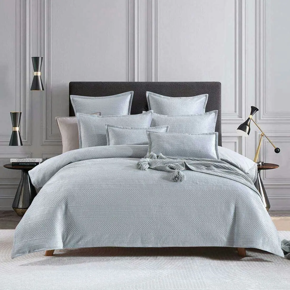 Emma Quilt Cover Grey