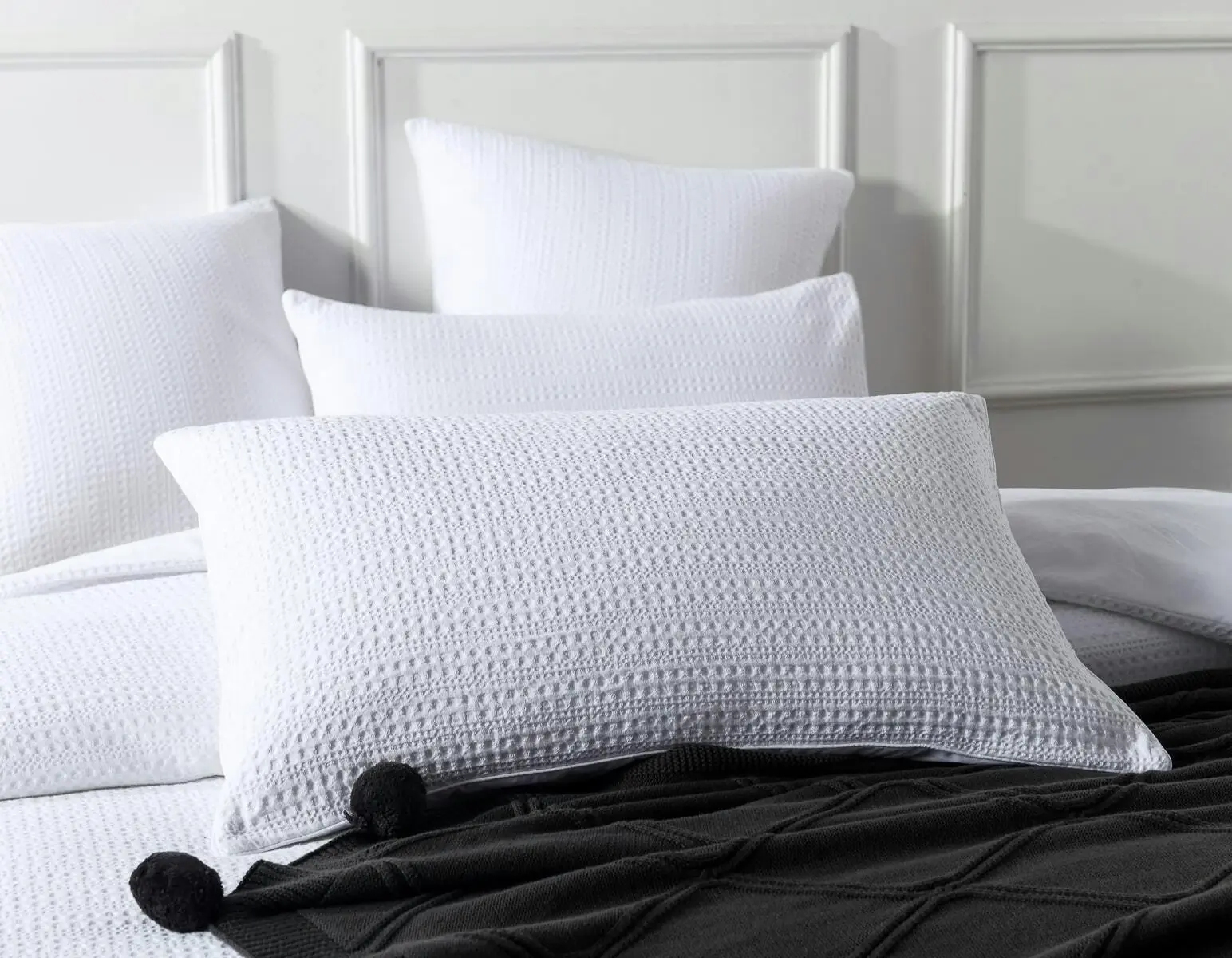 Jax Chunky Waffle White Quilt Cover Set