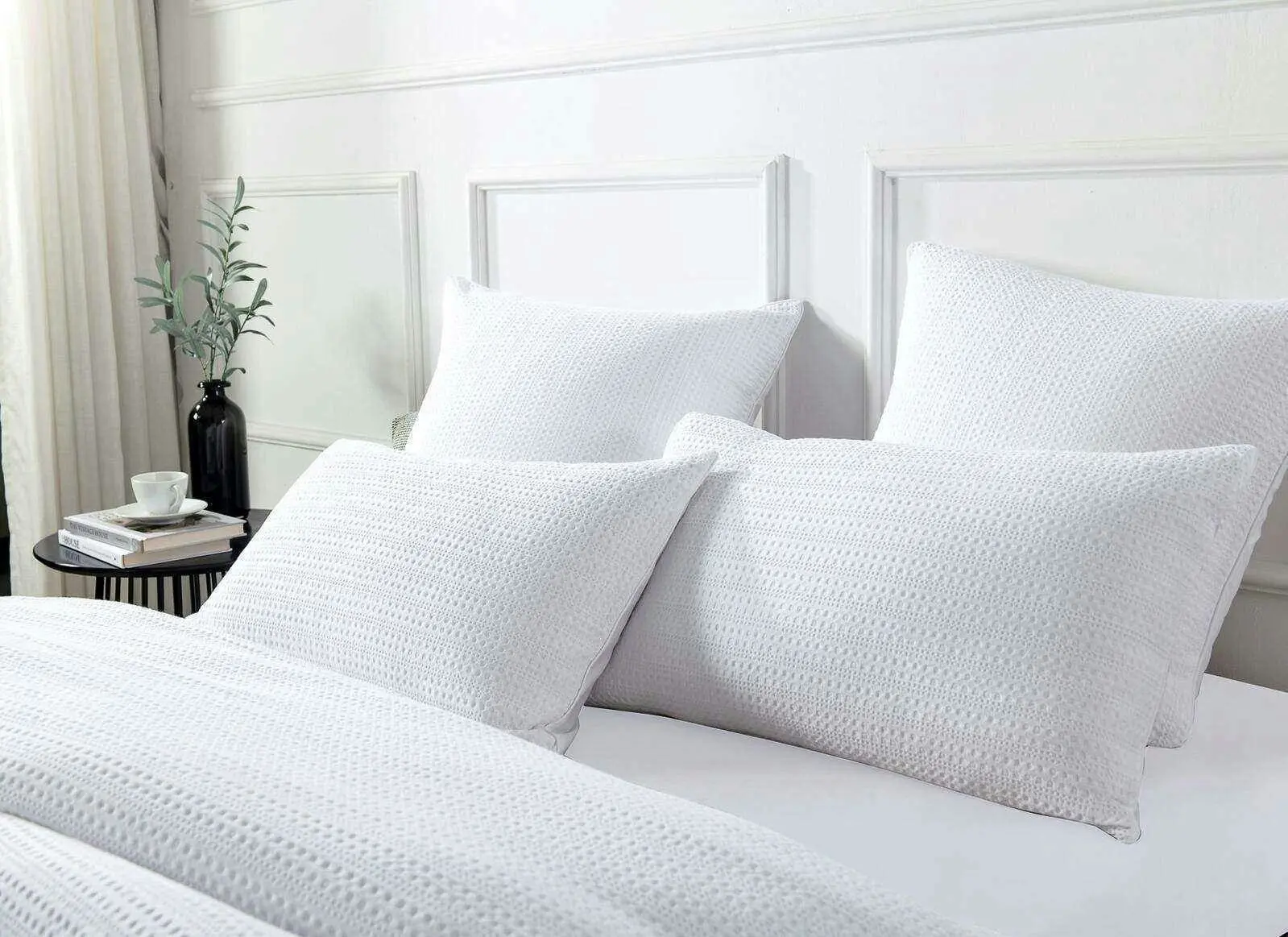 Jax Chunky Waffle White Quilt Cover Set