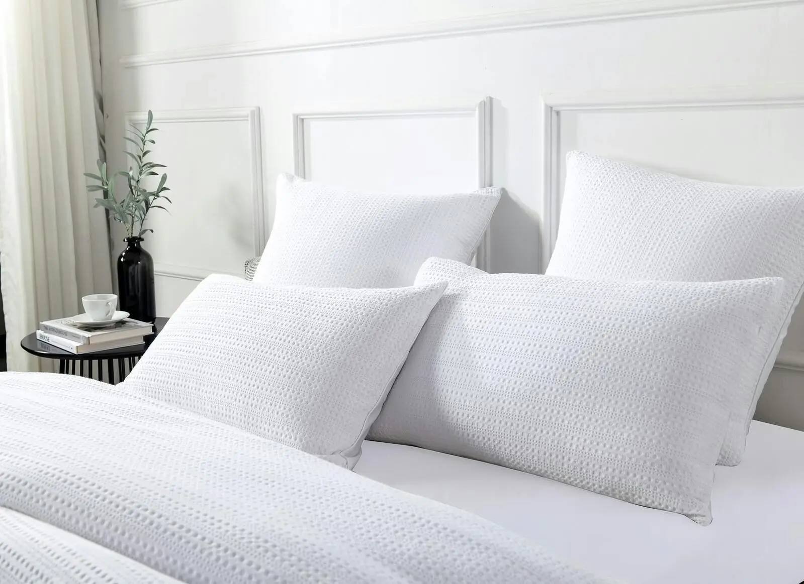 Jax Chunky Waffle White Quilt Cover Set