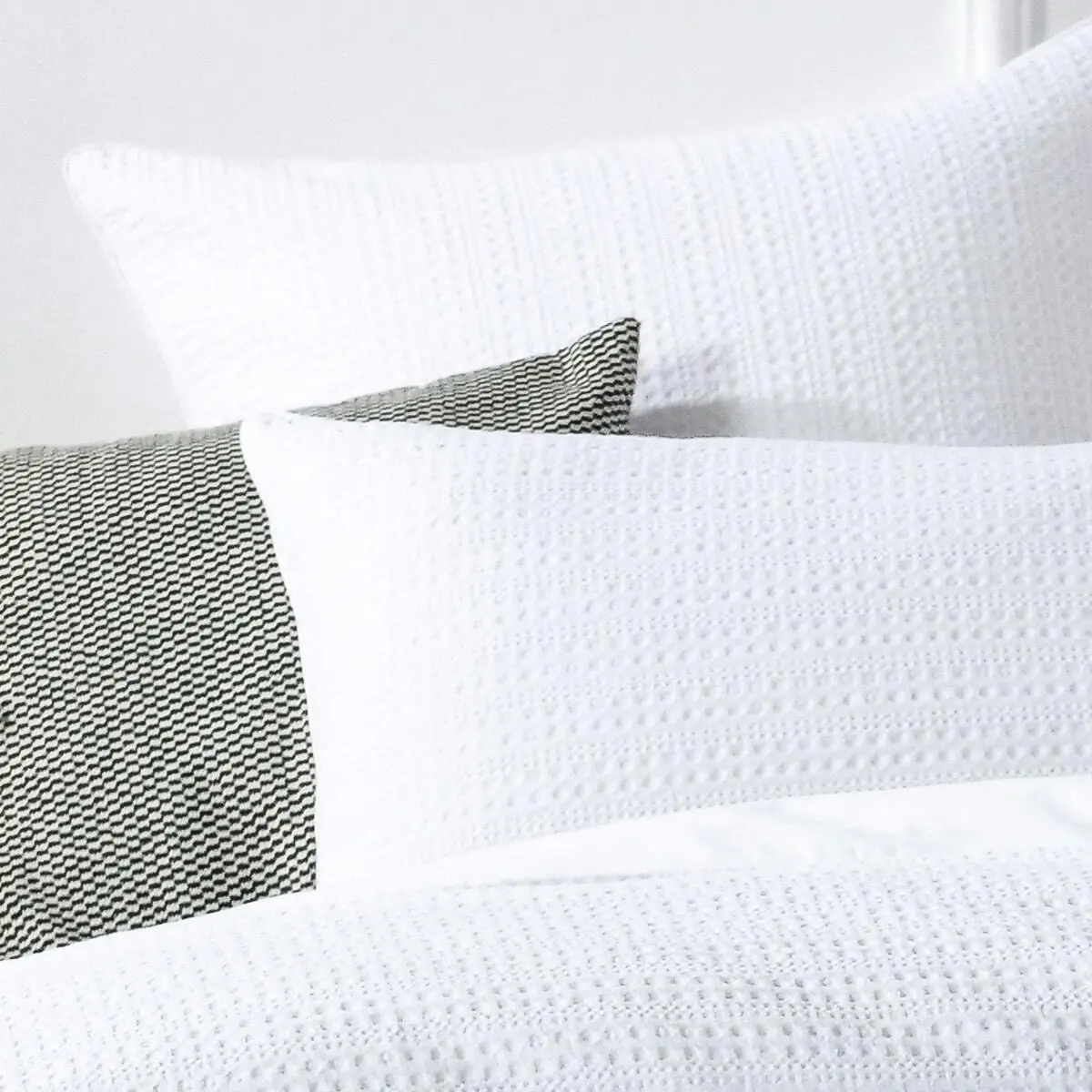 Jax Chunky Waffle White Quilt Cover Set