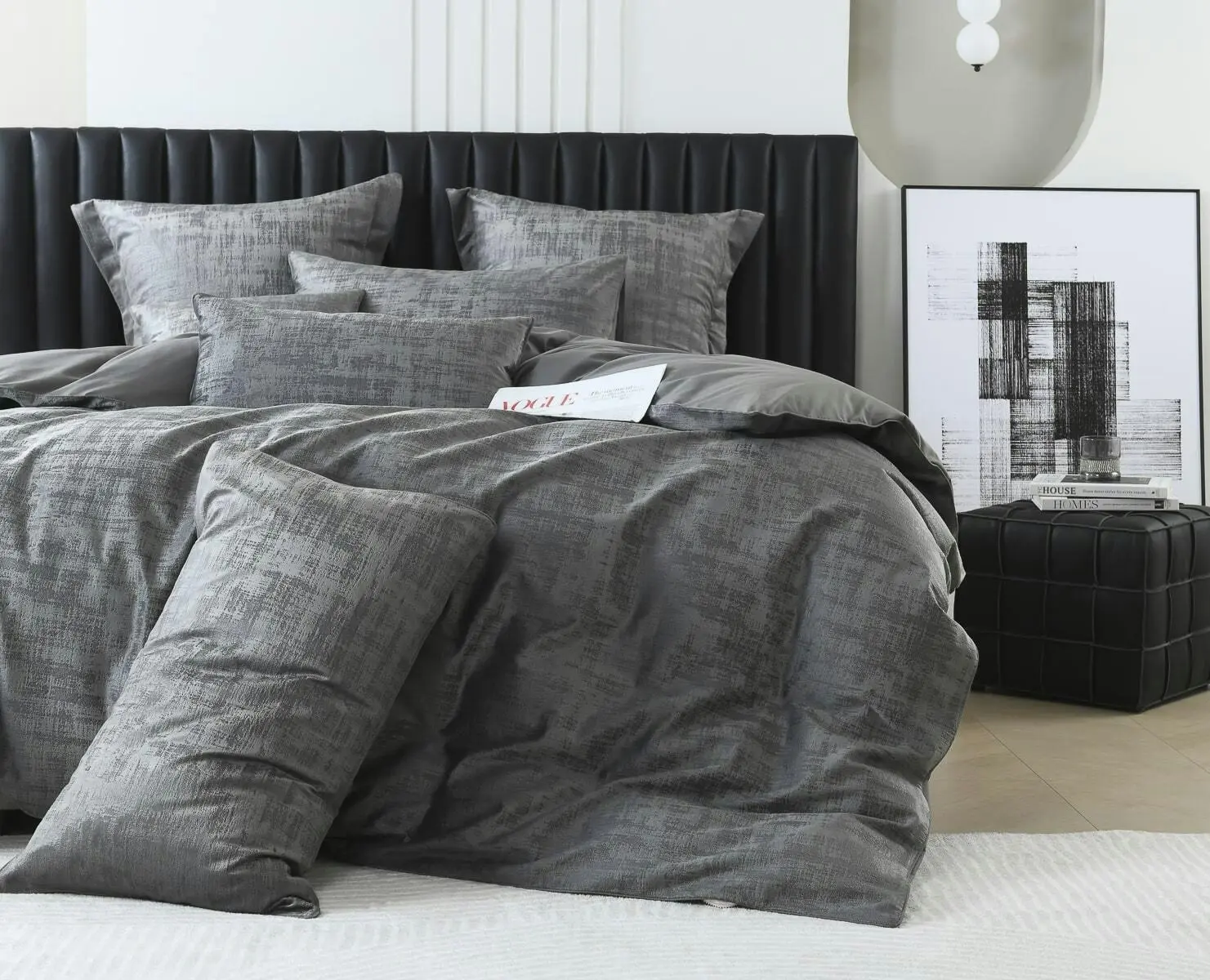 Boston Steel Velvet Quilt Cover Set