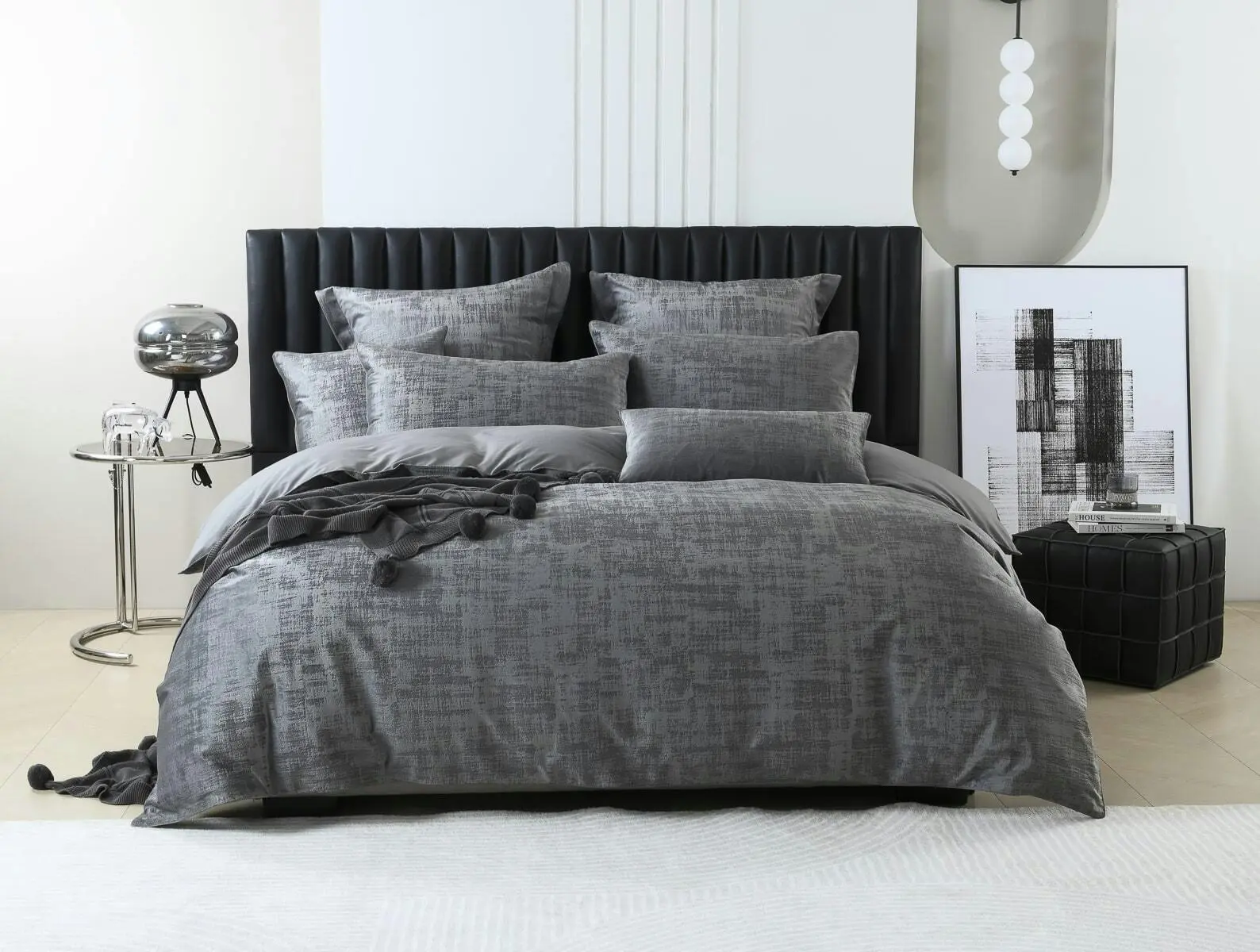 Boston Steel Velvet Quilt Cover Set