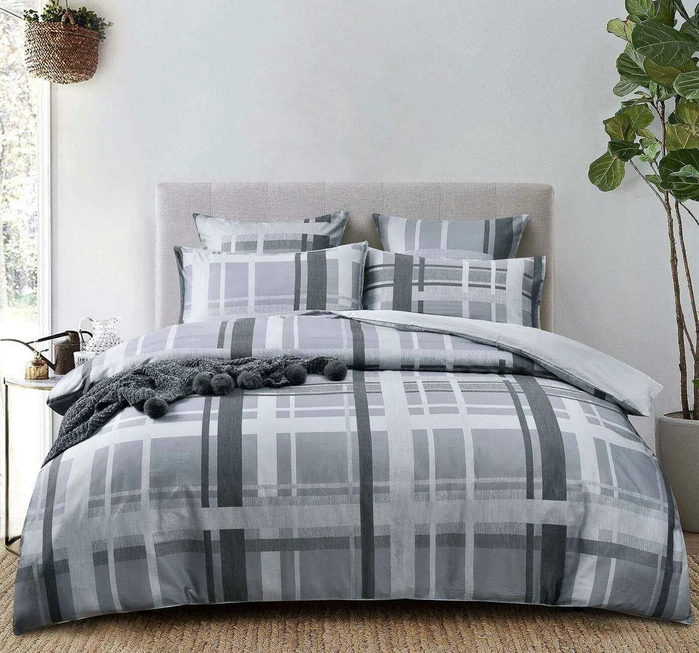 Clarke Grey Quilt Cover Set