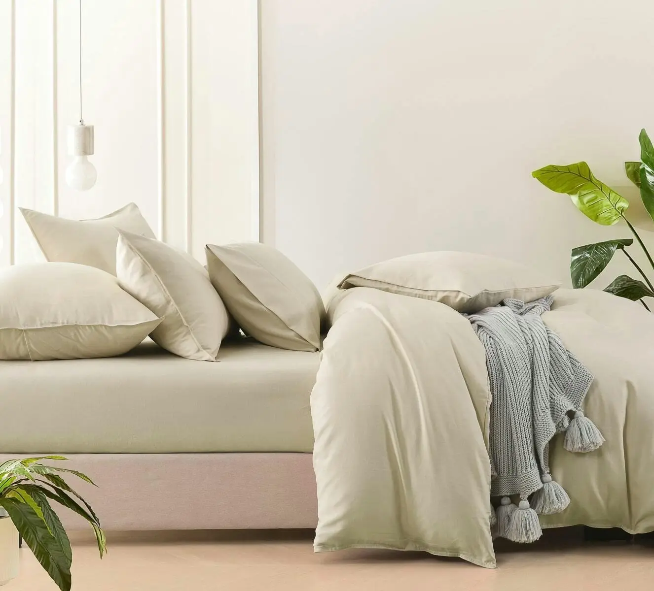 Bamboo Linen Quilt Cover Set Natural (Linen)