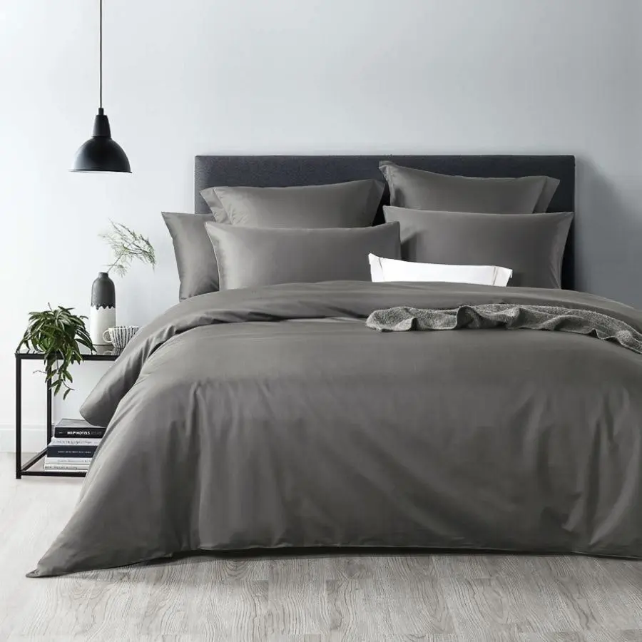 Soho 1000TC Quilt Cover Set Charcoal