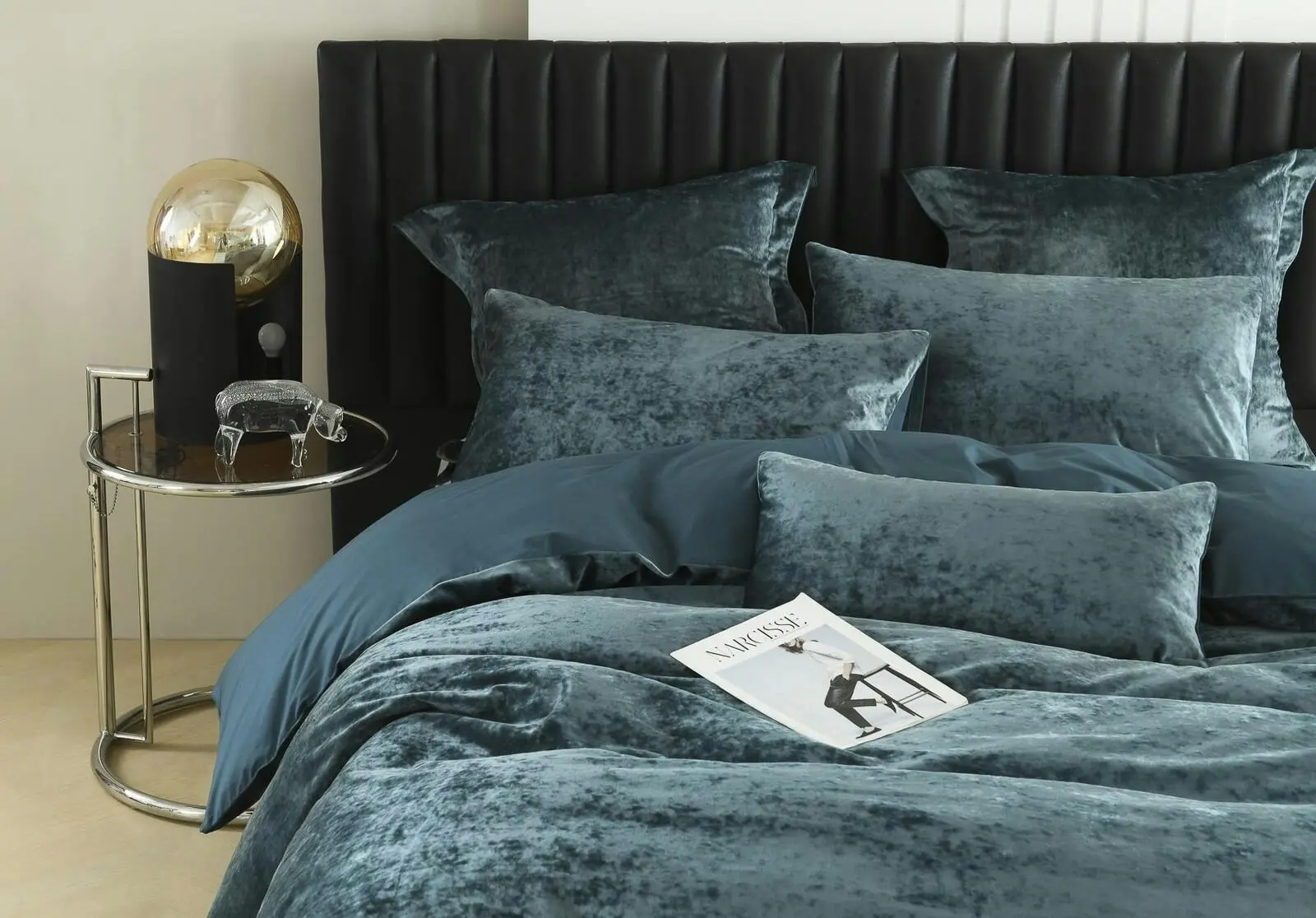 Cody Steel Velvet Quilt Cover Set