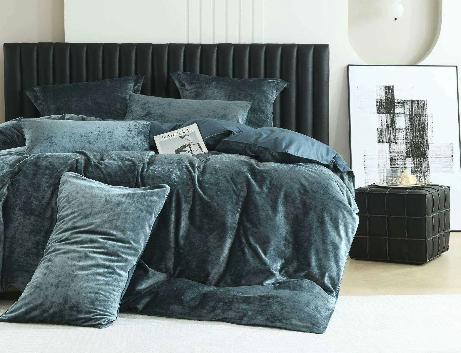 Cody Steel Velvet Quilt Cover Set