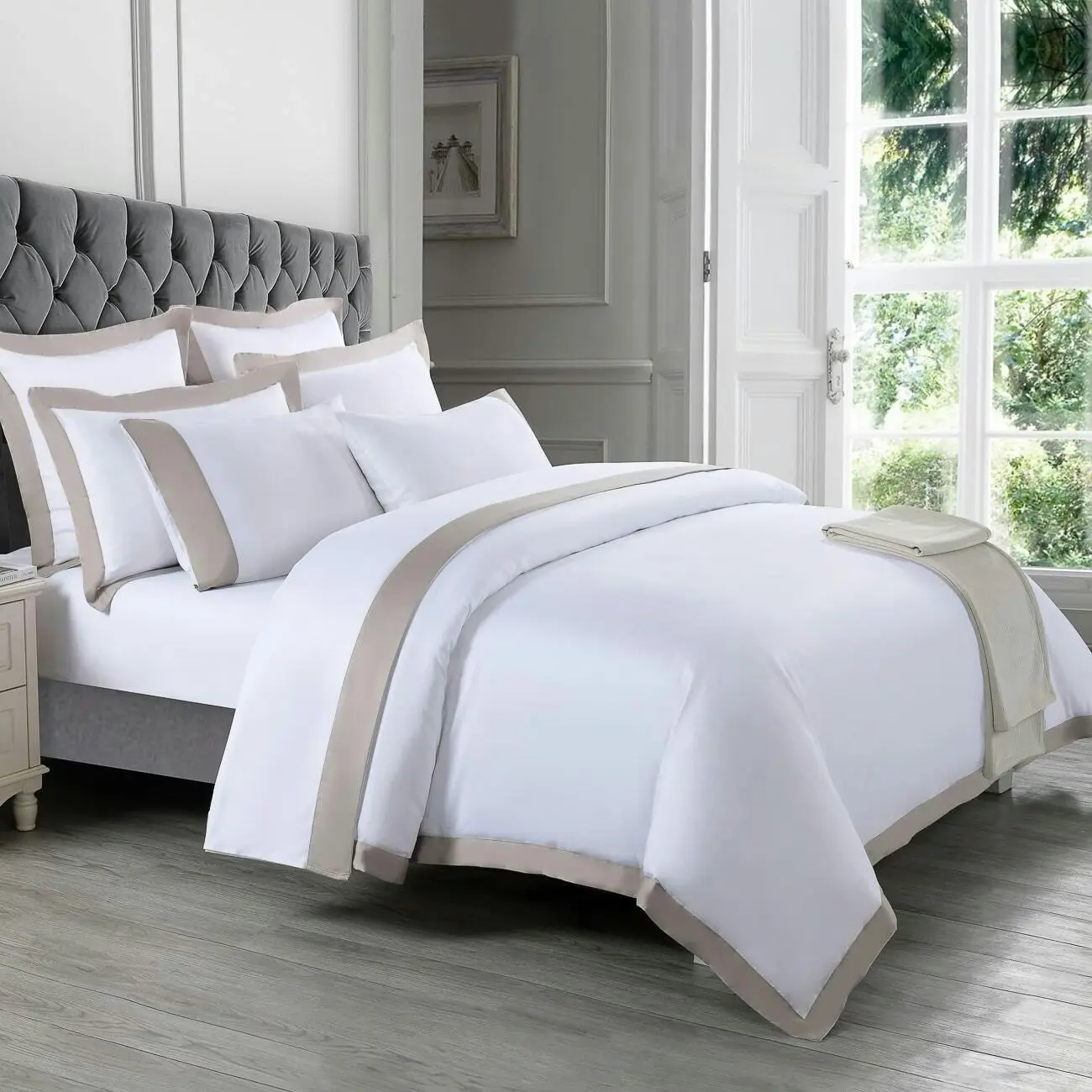 Plaza Mocha 1000TC Quilt Cover Set