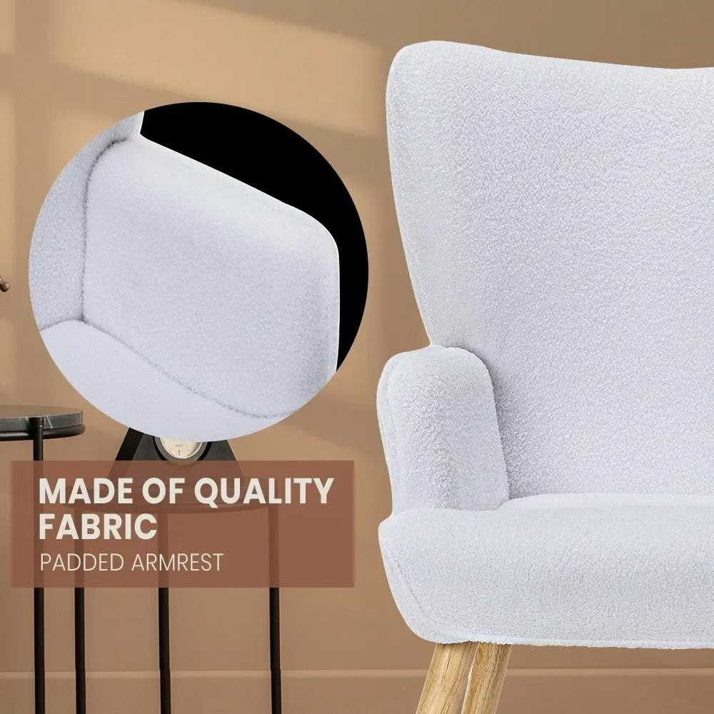 Furb Armchair Lounge Chair Upholstered Accent Tub Chairs Sherpa Fabric Sofa