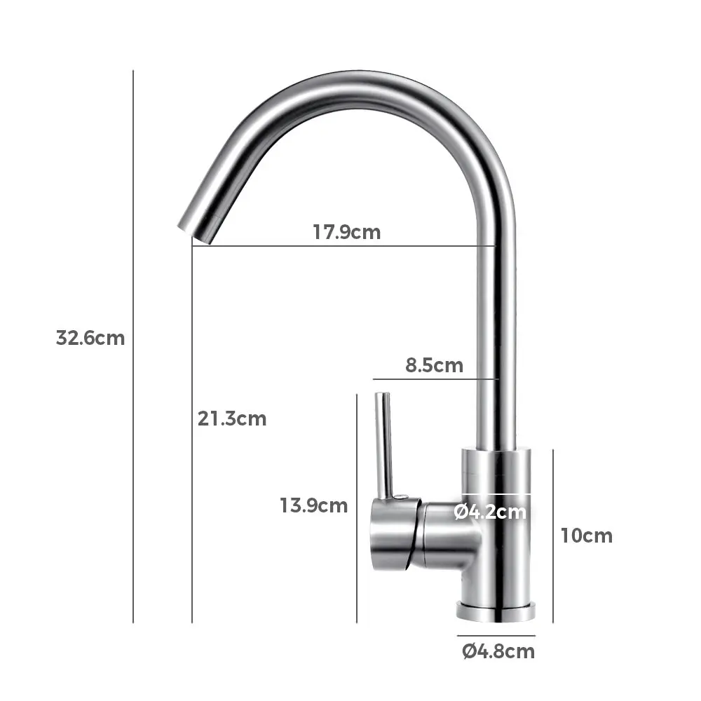 Simplus Kitchen Mixer Tap Swivel Laundry Sink Faucet Solid Brass Brushed Nickel