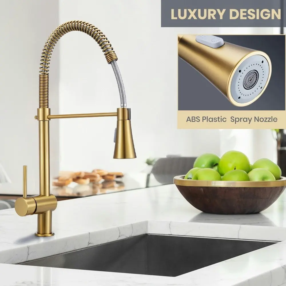 Simplus Kitchen Mixer Tap Pull Out Sink Faucet Basin Brass Swivel Taps WELS Gold