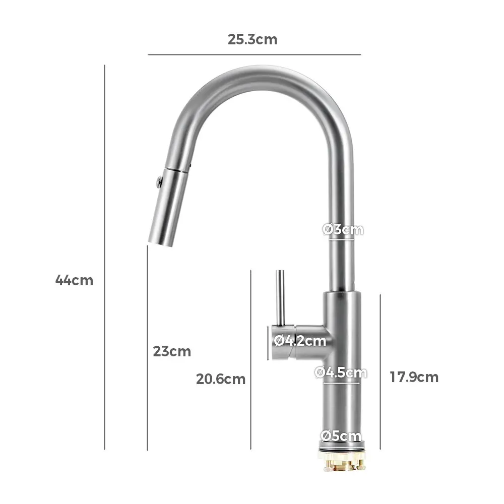 Simplus Pull Out Kitchen Sink Mixer Faucet Tap 360¡ã Swivel Spout Brushed Nickel