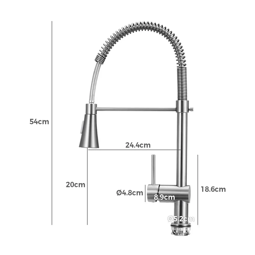 Simplus Kitchen Mixer Tap Pull Out Sink Faucet Basin Brass Swivel WELS Brushed