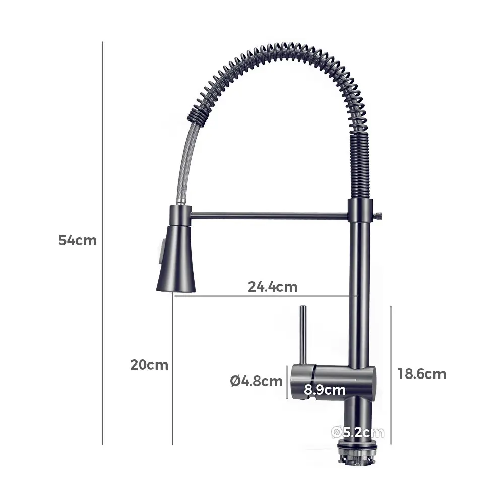 Simplus Kitchen Mixer Tap Pull Out Sink Faucet Basin Brass Swivel Taps WELS Grey