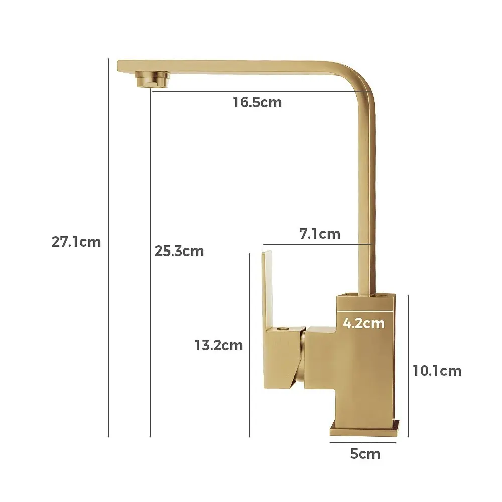 Simplus Brass Swivel Kitchen Mixer Tap Laundry Sink Taps Basin Faucet WELS Gold