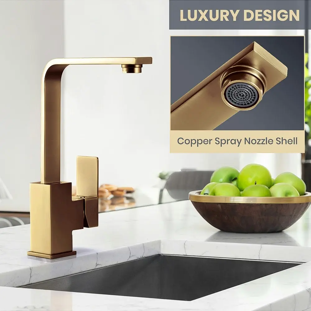 Simplus Brass Swivel Kitchen Mixer Tap Laundry Sink Taps Basin Faucet WELS Gold